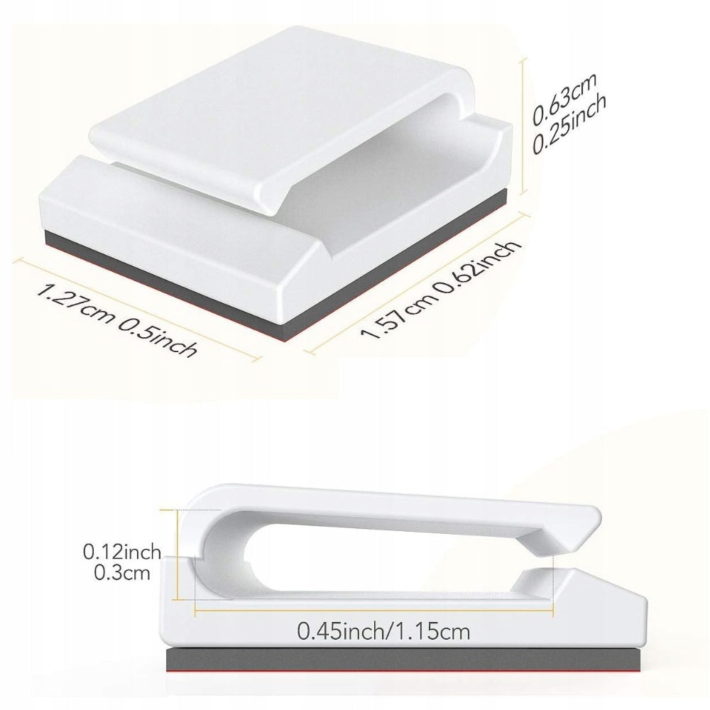 SELF ADHESIVE CABLE CLIPS 5PCS CABLE ORGANIZER HOLDER WHITE Brand no brand