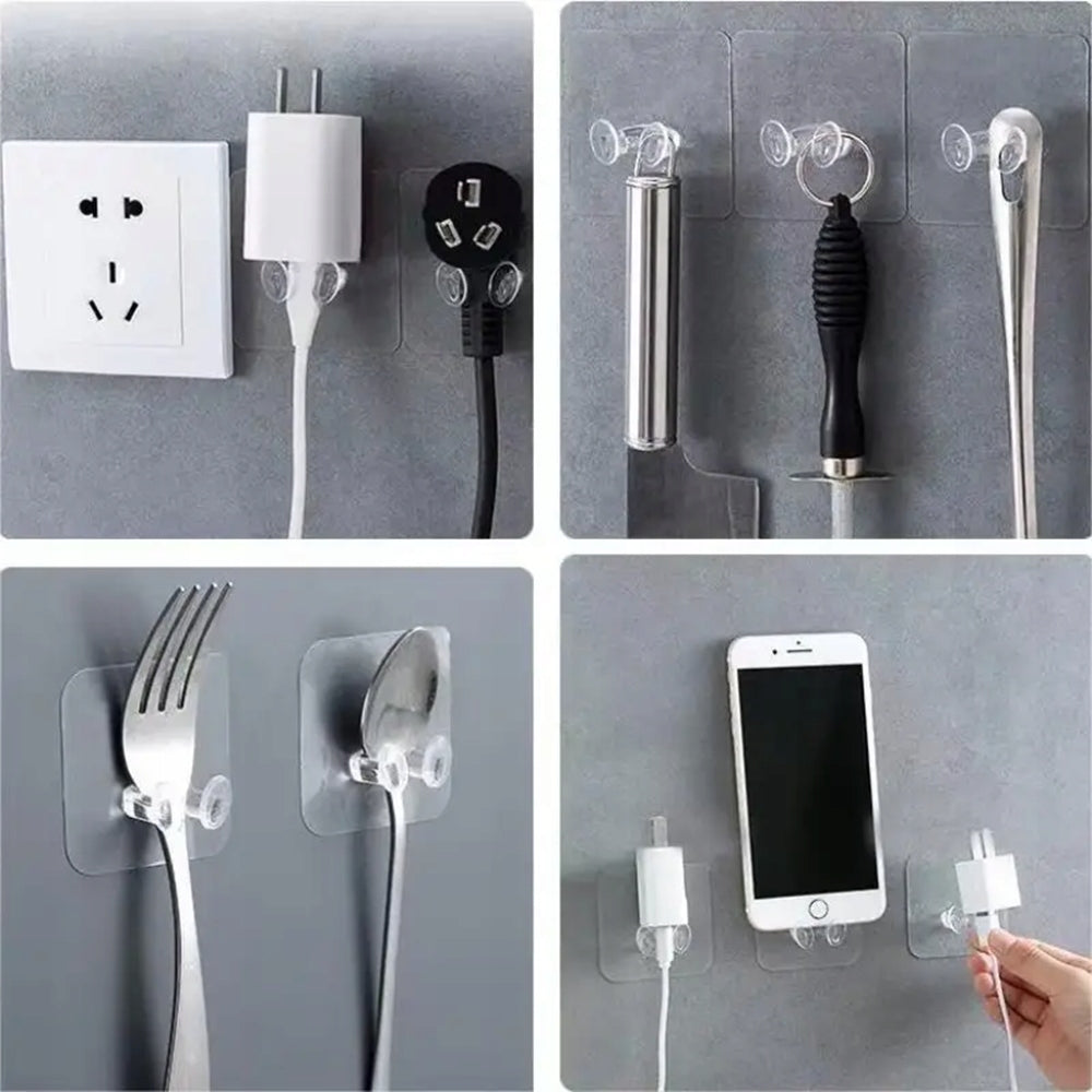 SELF ADHESIVE CABLE HOLDER PLUG HANGER CABLES ORGANIZER 4PCS Brand no brand