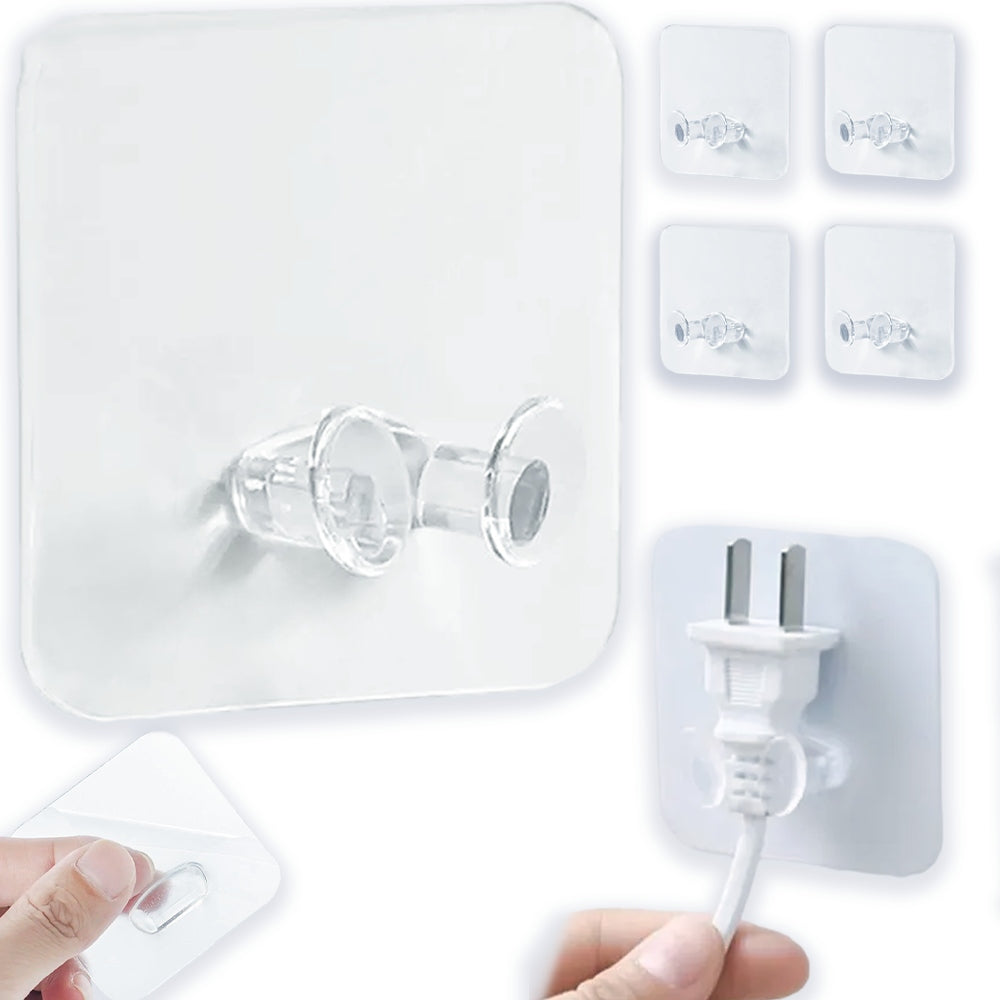 SELF ADHESIVE CABLE HOLDER PLUG HANGER CABLES ORGANIZER 4PCS