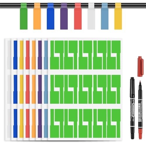 SELF ADHESIVE CABLE LABELS WATERPROOF 8 COLORS 480PCS FOR HOME Manufacturer code SWC5908151175781