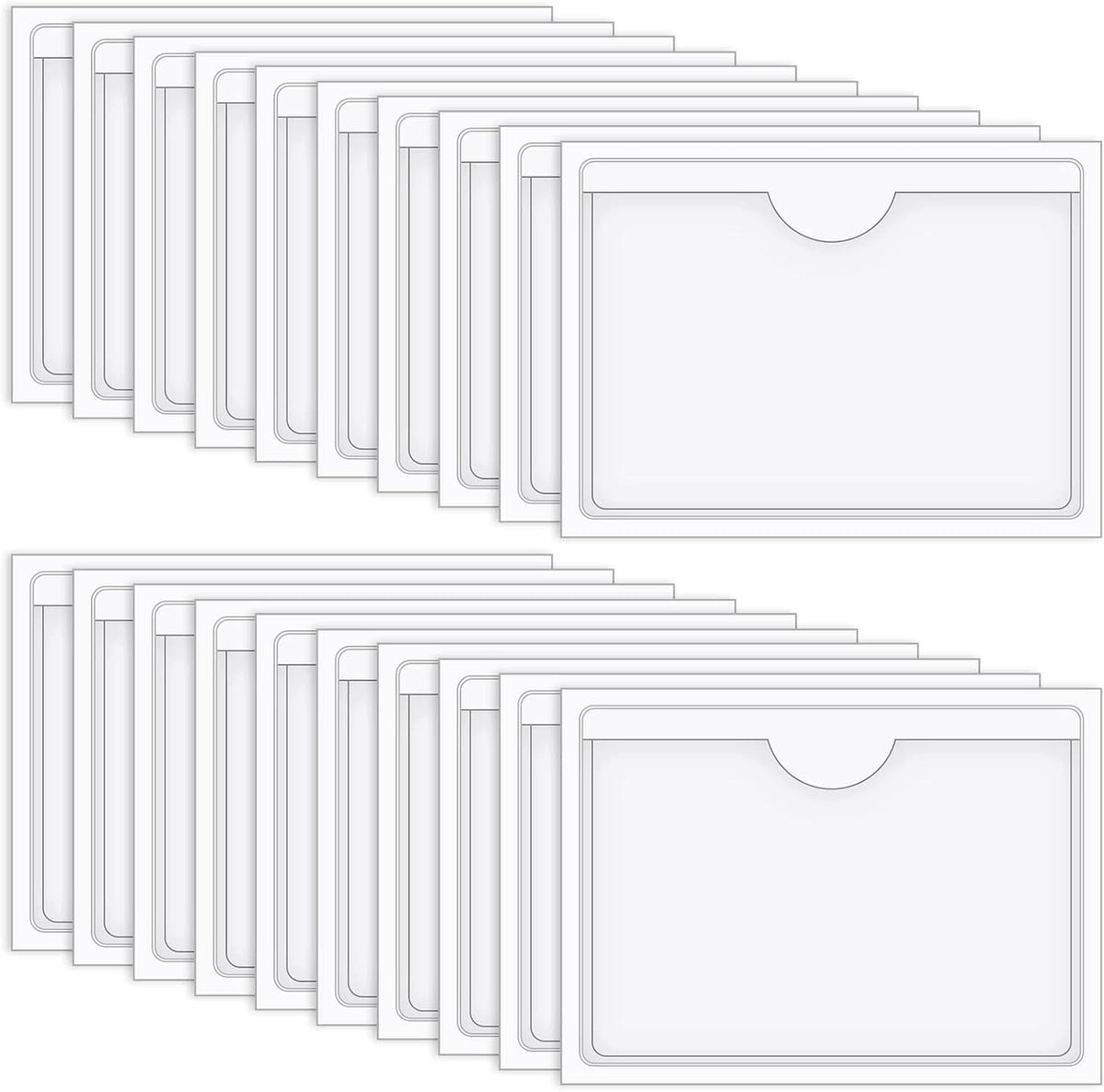 SELF-ADHESIVE CARD POCKETS 20 PCS. 5X7 CM BUSINESS CARDS