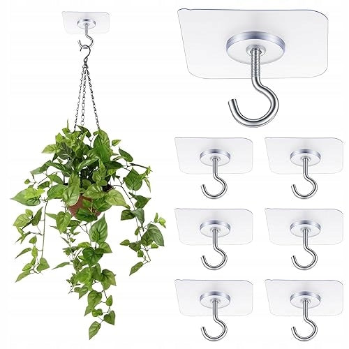 SELF ADHESIVE CEILING HOOKS FOR PLANT LIGHTS 6 PIECES DRILLLESS