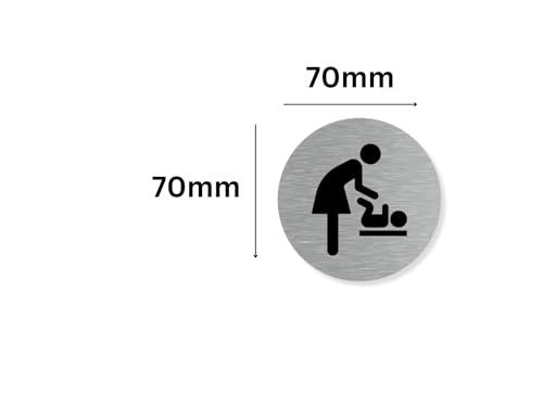 SELF ADHESIVE CHANGING SIGN SILVER ROUND FOR BABIES 70MM metal Manufacturer code Producent niezależny