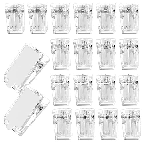 SELF ADHESIVE CLIPS CLEAR ACRYLIC FOR PHOTOS 20 PCS. metal