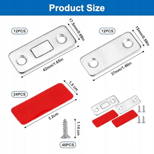 SELF ADHESIVE DOOR MAGNETS FOR CABINET LATCHES STRONG 12 PCS FOR HOME Manufacturer code Bez marki