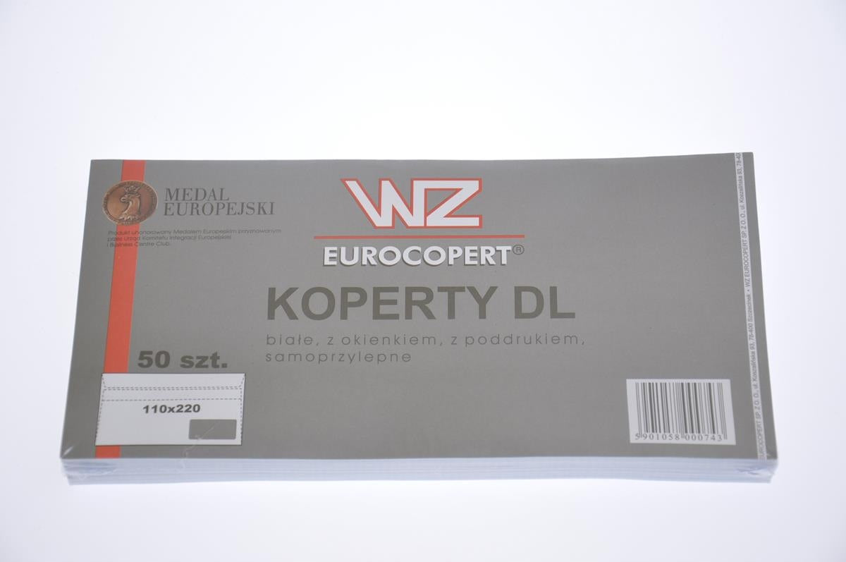 SELF-ADHESIVE ENVELOPE with window WHITE paper WZ EUROCOPERT envelopes Packaging status original
