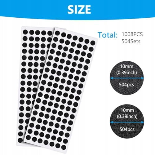 SELF ADHESIVE HOOKS BLACK ROUND 504 PAIRS DIY ORGANIZER OFFICE Manufacturer code Bez marki
