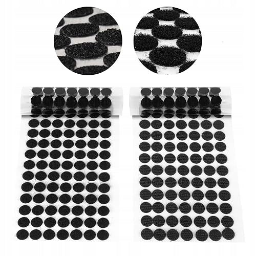 SELF ADHESIVE HOOKS BLACK ROUND 504 PAIRS DIY ORGANIZER OFFICE