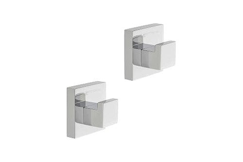 SELF-ADHESIVE HOOKS FOR TOWELS CHROME STAINLESS STEEL 2 PCS