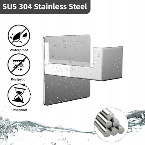 SELF-ADHESIVE HOOKS FOR TOWELS STAINLESS STEEL WITHOUT DRILLING 2 PCS. Manufacturer code Nieoznaczona