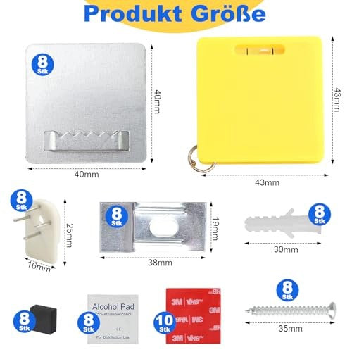 SELF-ADHESIVE HOOKS SET OF 59 PIECES FOR PHOTO FRAMES WITHOUT DRILLING Manufacturer code SWC5908807062557