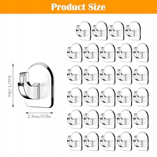 SELF ADHESIVE HOOKS TRANSPARENT ACRYLIC FOR WALL 30 PIECES METAL Manufacturer code SWC5908807083644