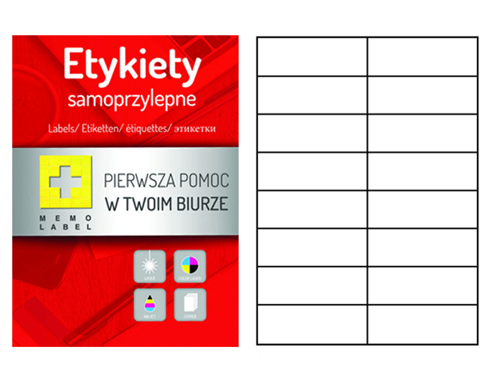 SELF-ADHESIVE LABELS A4 105X37 100 MEMO SHEET