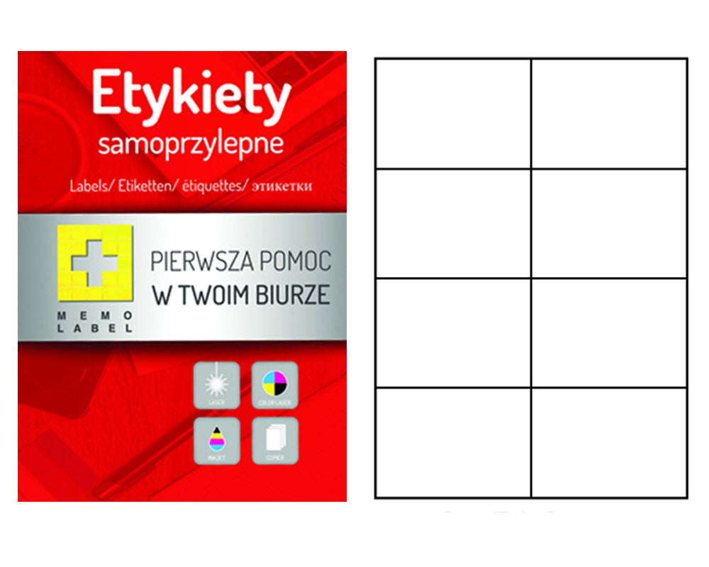 SELF-ADHESIVE LABELS A4 105X74 100 MEMO SHEETS