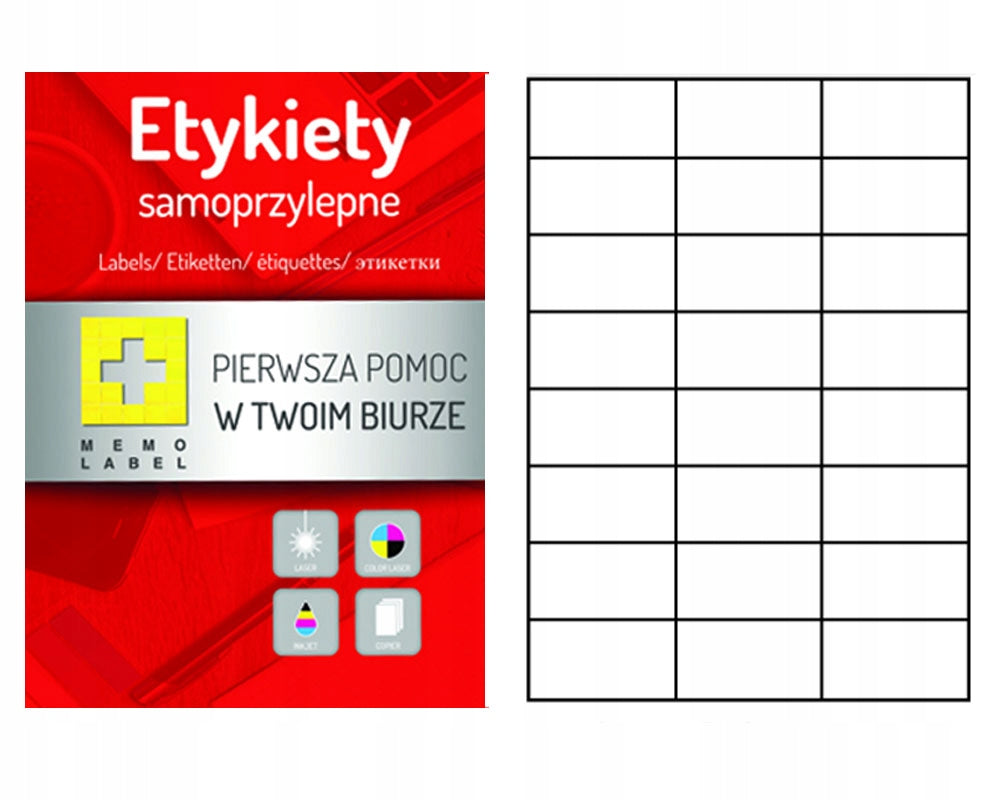 SELF-ADHESIVE LABELS A4 70X37 100 MEMO SHEETS