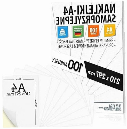 SELF ADHESIVE LABELS A4 MATTE 100 PCS DIY UNIVERSAL PRINTING for Home