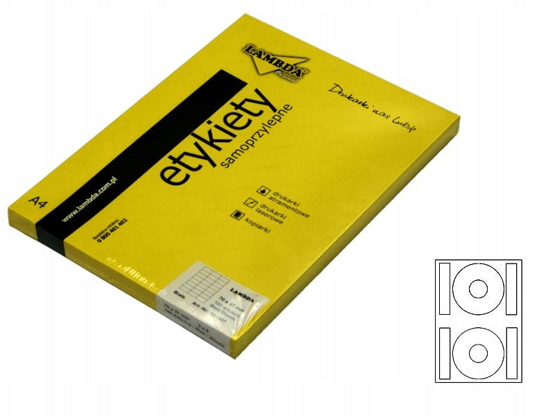 SELF-ADHESIVE LABELS A4 on CD, DVD CD-R/2 200pcs