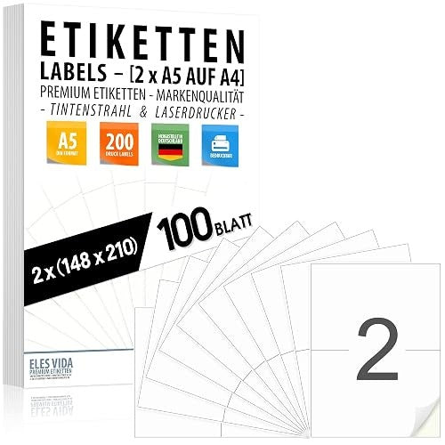 SELF-ADHESIVE LABELS A5 MATTE PRINTABLE PACKAGE OF 100 PCS PER ДОКУМЕНТY Manufacturer code SWC5908201119727