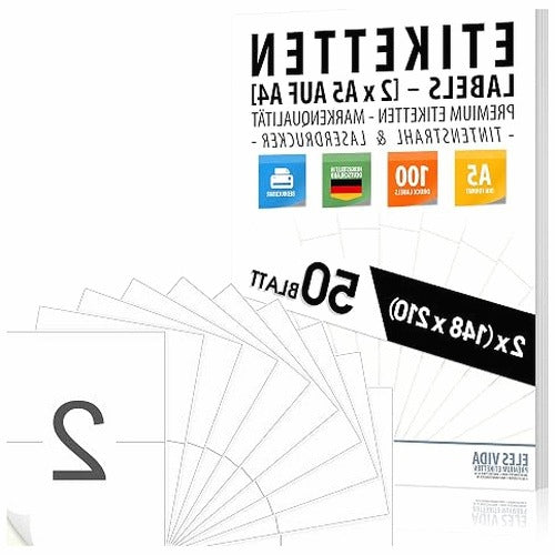 SELF-ADHESIVE LABELS A5 MATTE PRINTABLE PACKAGE OF 100 PCS PER ДОКУМЕНТY