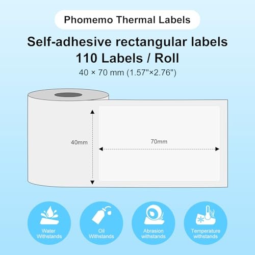 SELF-ADHESIVE LABELS FOR M110/M108/M220 40X70MM 100 PCS FOR HOME Manufacturer code ETYKIETY-SAMOPRZYLEPNE-DO-M110-M108