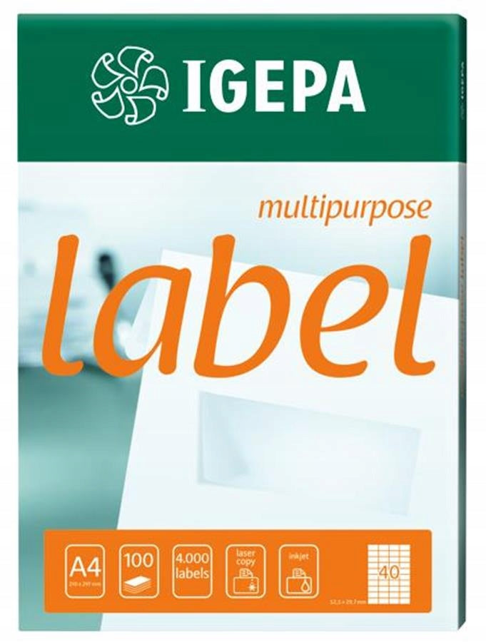 SELF-ADHESIVE LABELS for CD 12 cm IGEPA set of WHITE LABELS