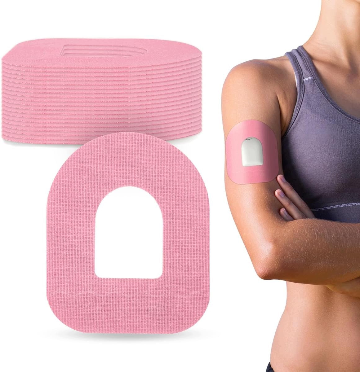 SELF-ADHESIVE PATCHES FOR OMNIPOD 5 WATERPROOF 20 PIECES PINK