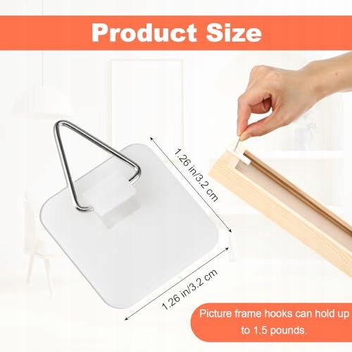 SELF ADHESIVE PHOTO HANGERS WITHOUT NAILS FOR HOME OFFICE 15 PCS Manufacturer code Bez marki