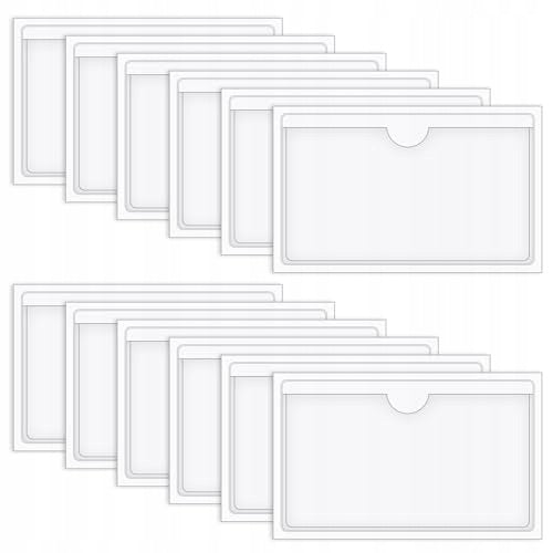 SELF-ADHESIVE POCKET 12 PIECES OF SELF-ADHESIVE LABEL HOLDERS FOR THE KITCHEN Packaging status original