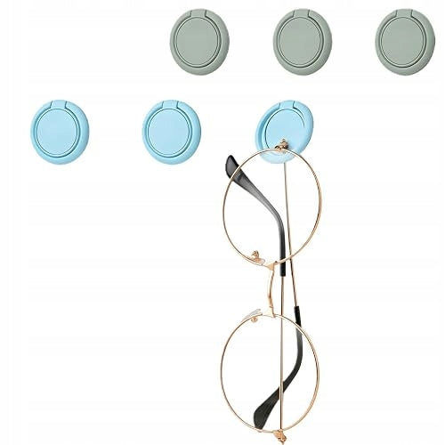 SELF ADHESIVE WALL GLASSES HOLDERS SET OF 6 PIECES METAL STEEL