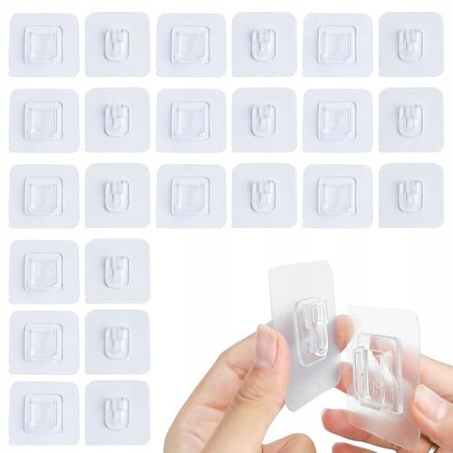 SELF-ADHESIVE WALL HOOKS 20 PAIRS TRANSPARENT WITHOUT DRILLING 6X6CM Brand no brand