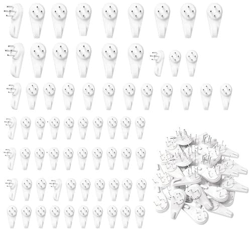 SELF-ADHESIVE WALL HOOKS FOR PHOTOS WITHOUT TRACES STEEL 70 PIECES Brand no brand