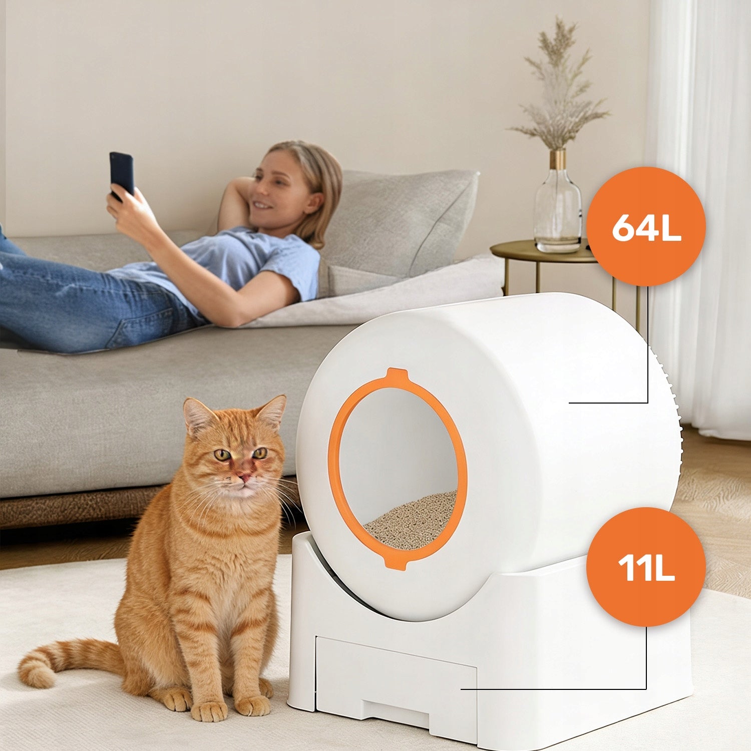 SELF-CLEANING AUTOMATIC CAT LITTER BOX WiFi SMART 61L Manufacturer code Kuweta WiFi Smart