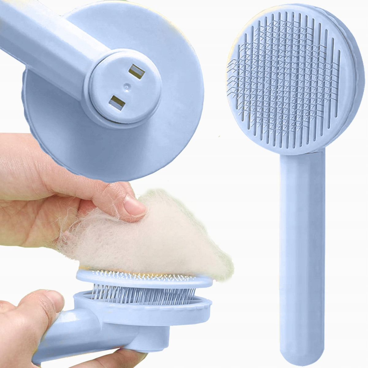 SELF-CLEANING BRUSH FOR CAT DOG HAIR ERGONOMIC COMB