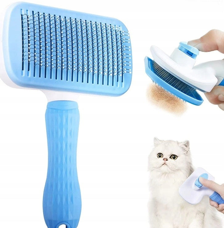 SELF-CLEANING BRUSH FOR DOG AND CAT COMBING LONG AND SHORT HAIR