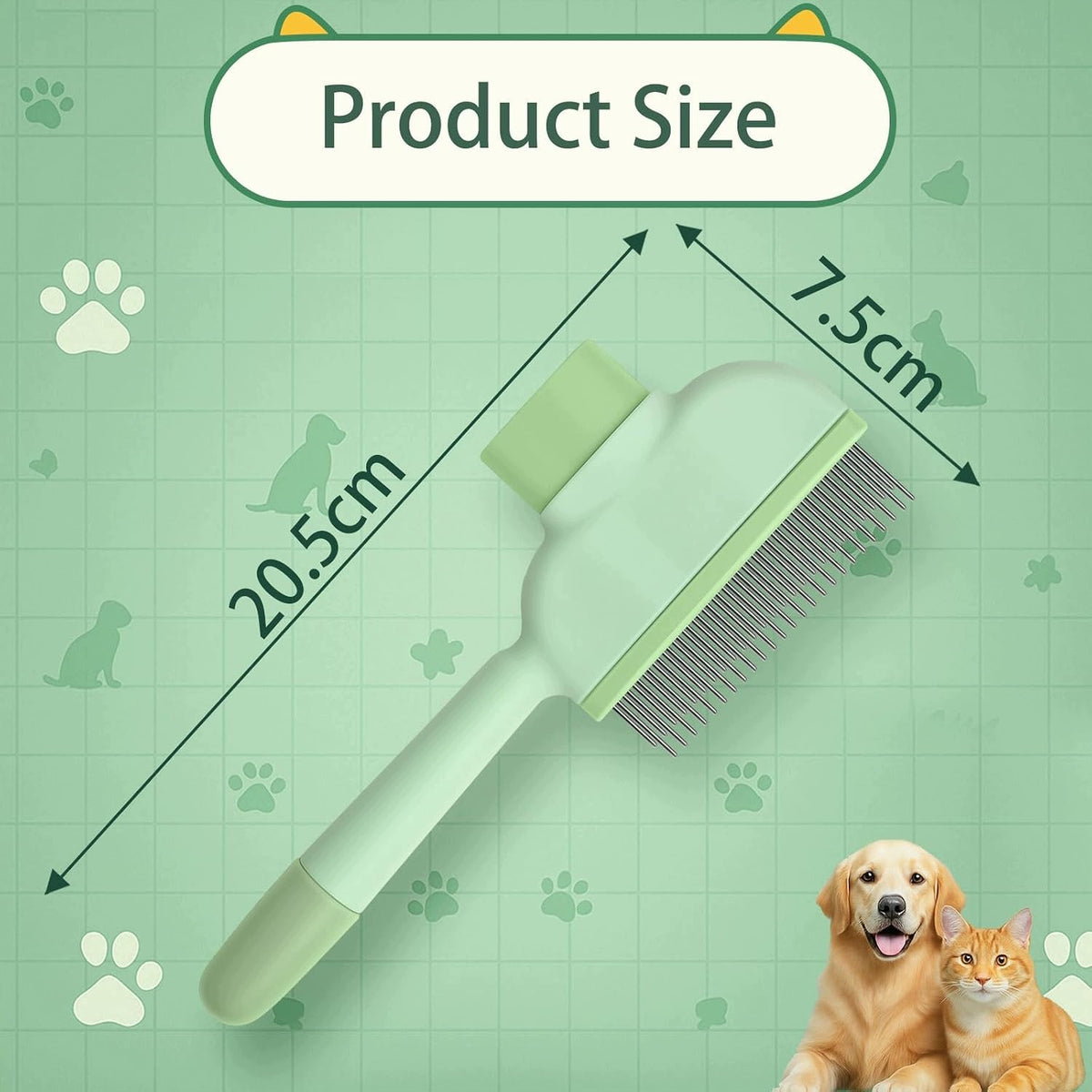 SELF-CLEANING BRUSH FOR PСS AND CATS 2 PIECES COMB Brand IN