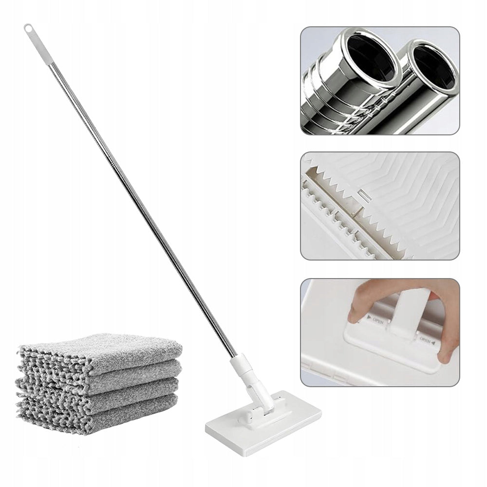 SELF-CLEANING FLAT MOP – 4 CARTRIDGES, FOR FLOORS, WHITE