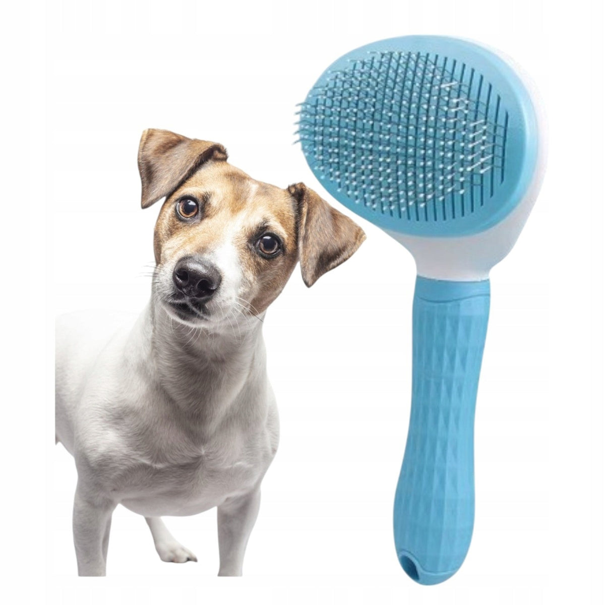 SELF-CLEANING HAIR BRUSH FOR DOGS AND CATS BLUE Manufacturer code Z0003