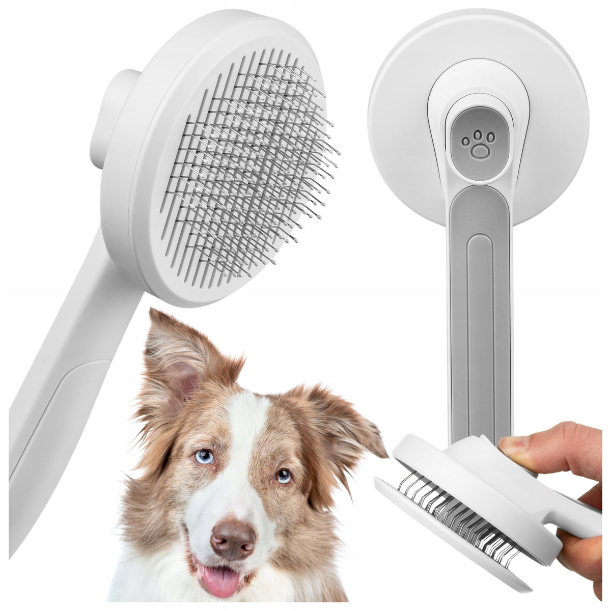 SELF-CLEANING HAIR BRUSH FOR LONG-HAIRED CAT DOG