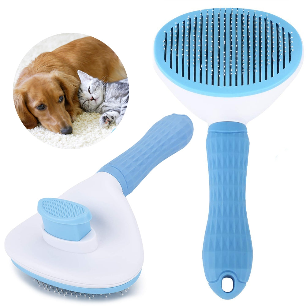SELF-CLEANING HAIR BRUSH FOR SHORTHAIR CAT DOG