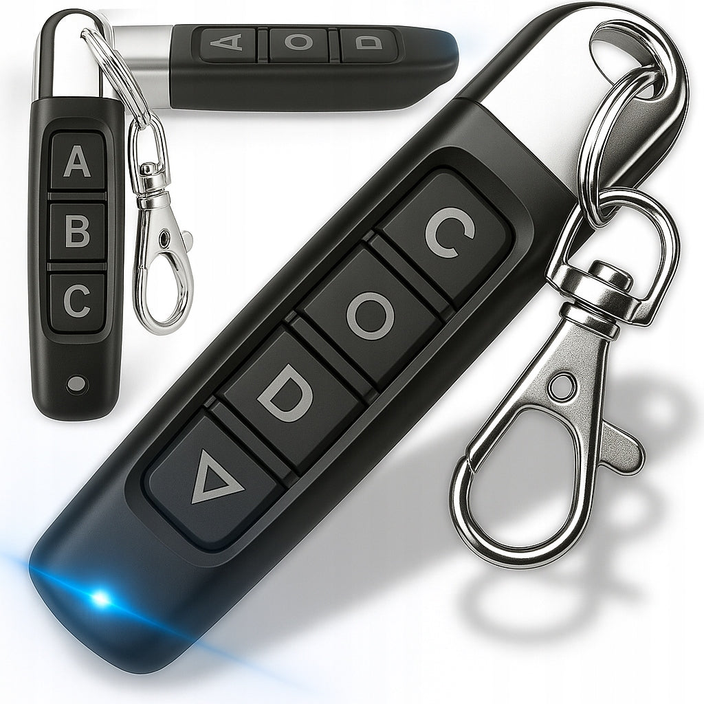SELF COPYING UNIVERSAL REMOTE CONTROL FOR GARAGE ALARM GATE BLACK 433,92MHZ