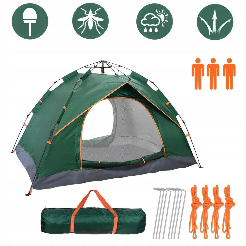 SELF-FOLDING CAMPING TENT FOR 2-3 PEOPLE WATERPROOF Manufacturer code namiot turystyczny