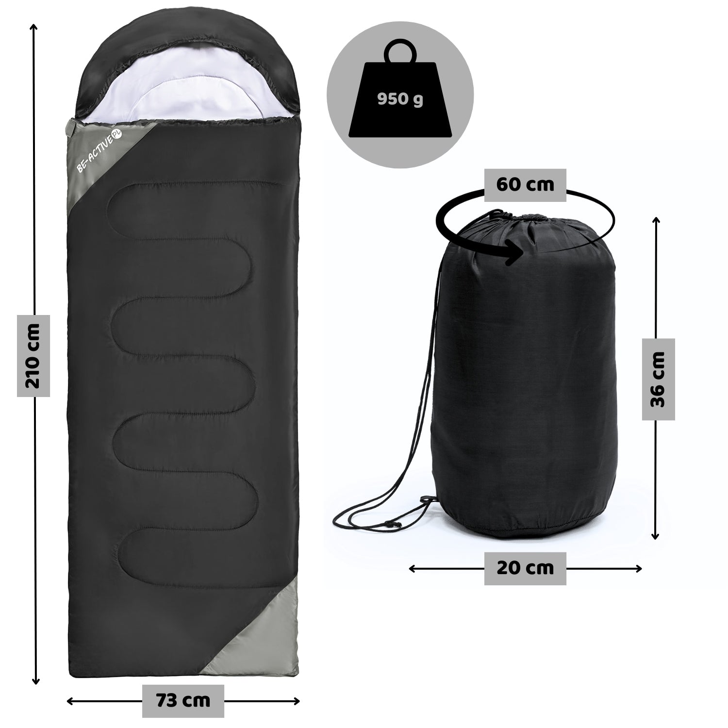 SELF-FOLDING TOURIST TENT 3 PERSON CAMPING 2X SLEEPING BAG SET Manufacturer code NK02 NAMIOT + 2X ST-04 ŚPIWÓR CZARNY