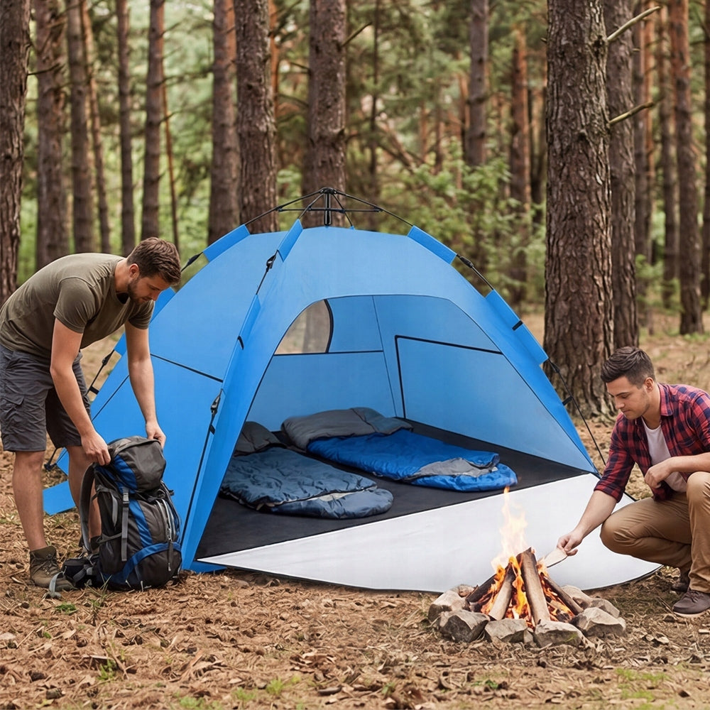 SELF-FOLDING TOURIST TENT FOR CAMPING BEACH WITH SCREEN WINDOW Number of people 4