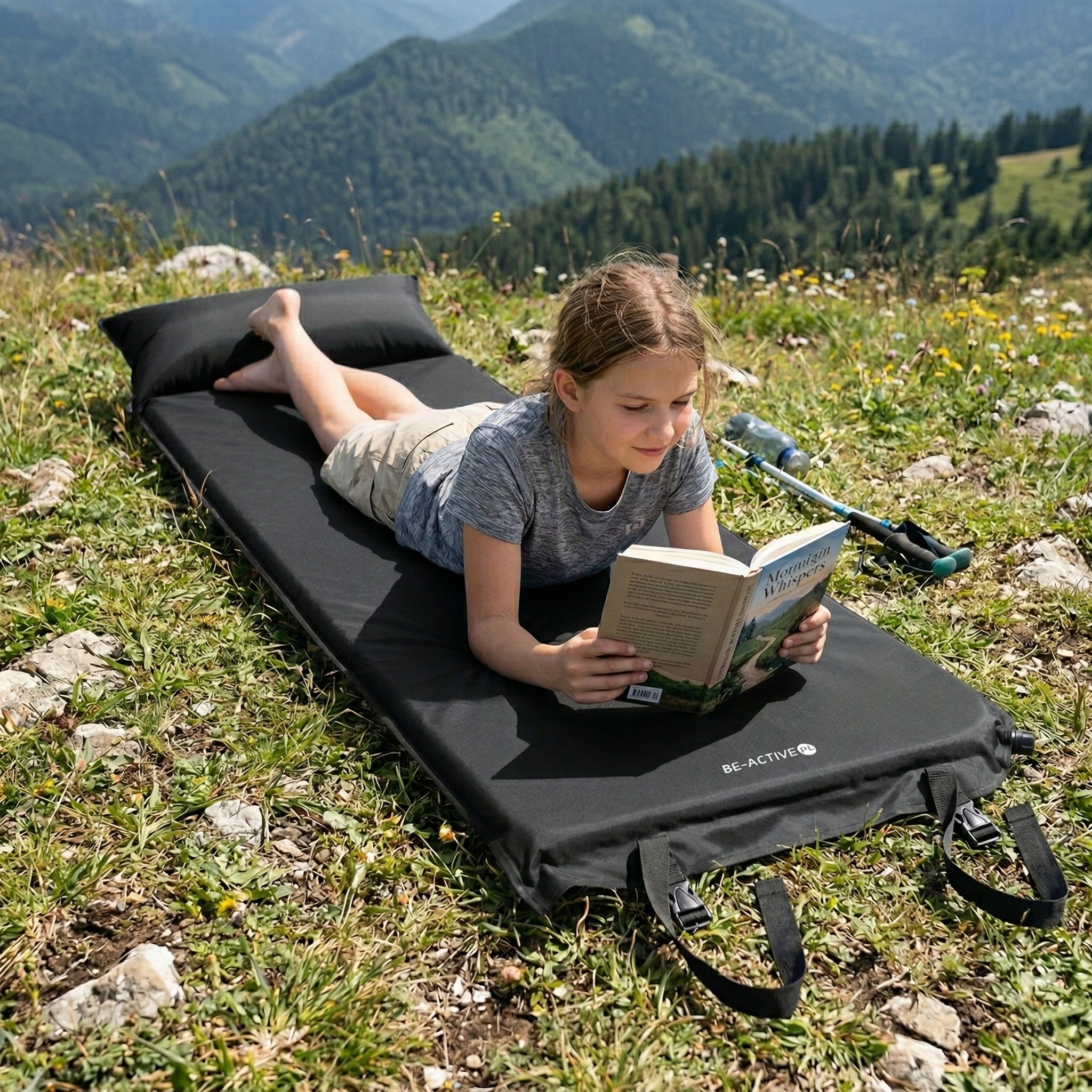 SELF-INFLATING MAT MATTRESS MAT WITH TOURIST PILLOW THICK CAMPING Manufacturer code MS-01 Mata samopompująca z poduszką