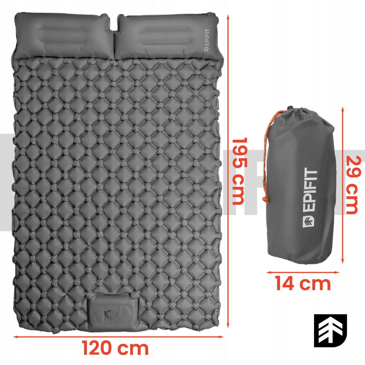 SELF-INFLATING MATTRESS CAMPING TWO-PERSON BUILT-IN PUMP Packaging status original