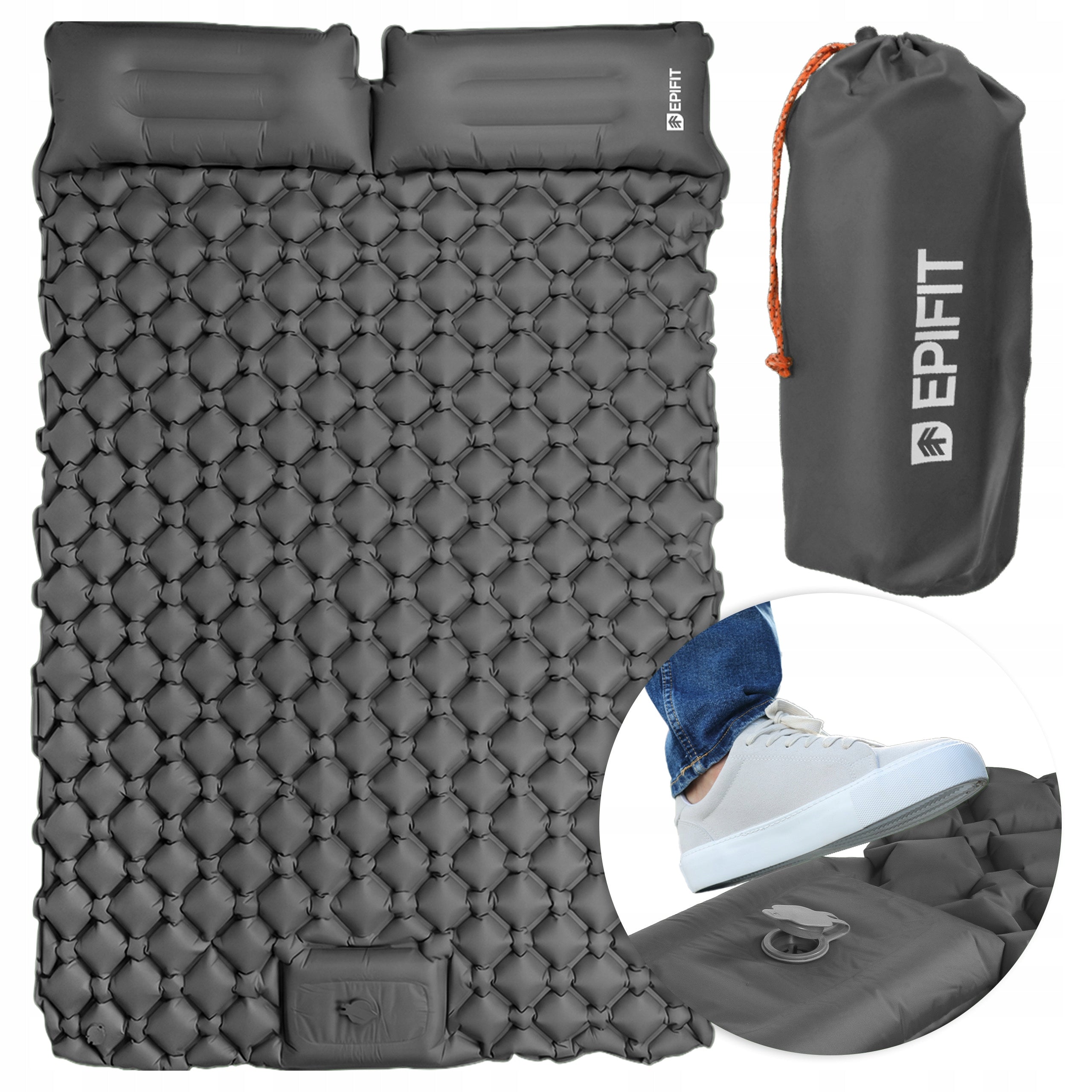 SELF-INFLATING MATTRESS CAMPING TWO-PERSON BUILT-IN PUMP