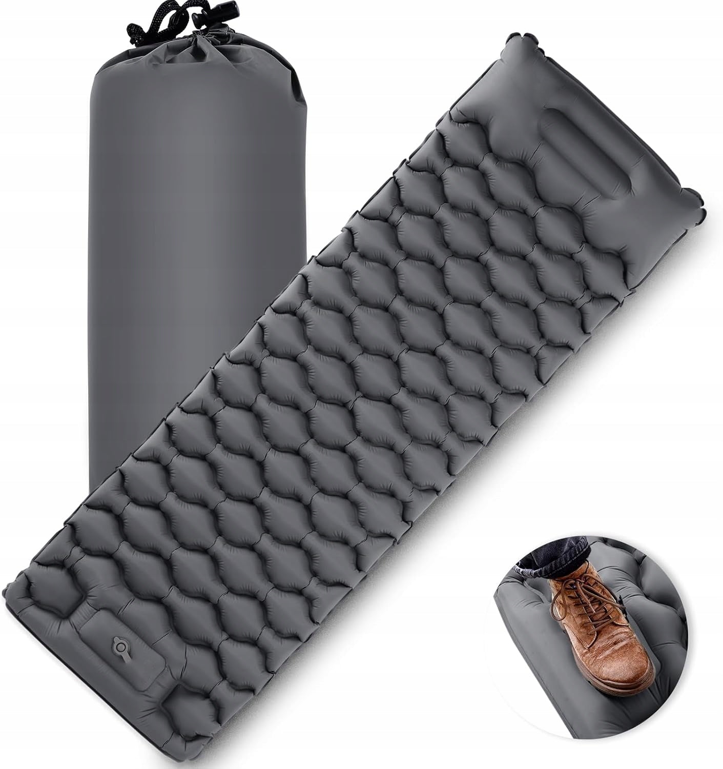 SELF-INFLATING TOURIST MATTRESS ULTRALIGHT RETRACTABLE PUMP MAT 190x60 cm