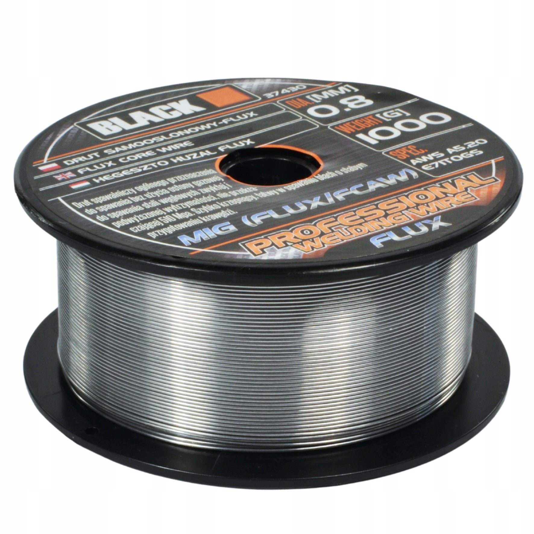 SELF-SHIELDING WELDING WIRE 0,8 1000g FLUX BLACK PREMIUM Manufacturer code 37430