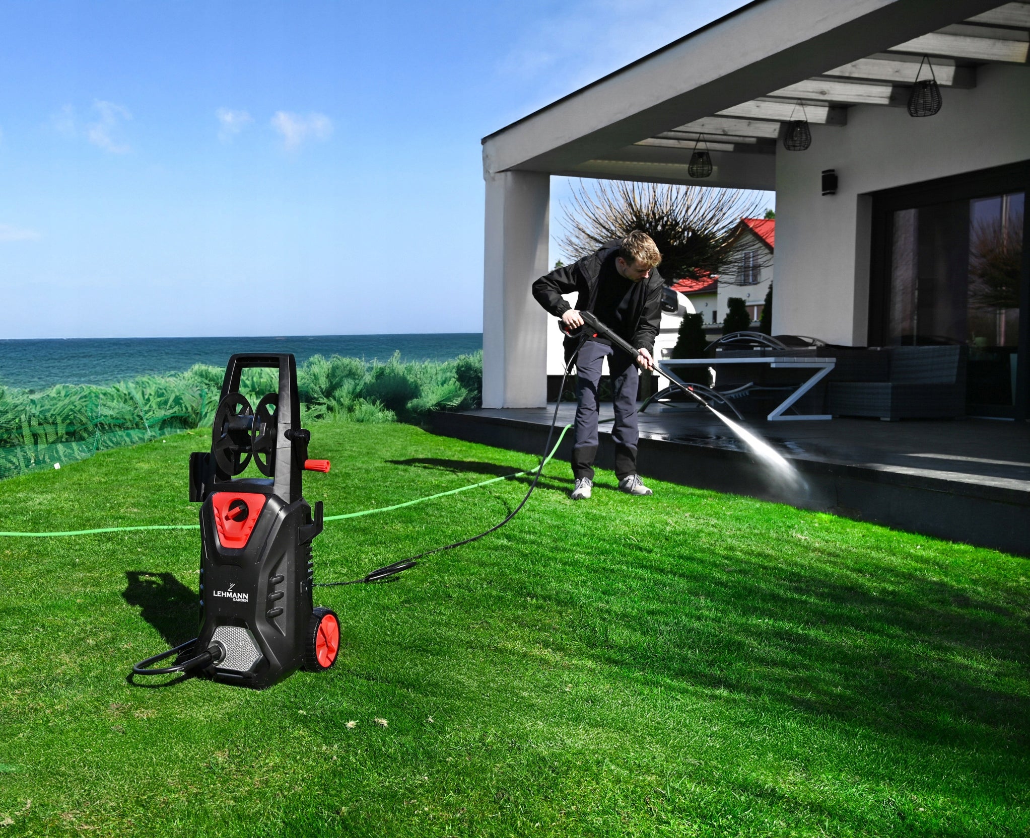 SELF SUCTION PRESSURE WASHER HUDSON 260BAREW ALU PUMP SET PATIO BRUSH Packaging status original