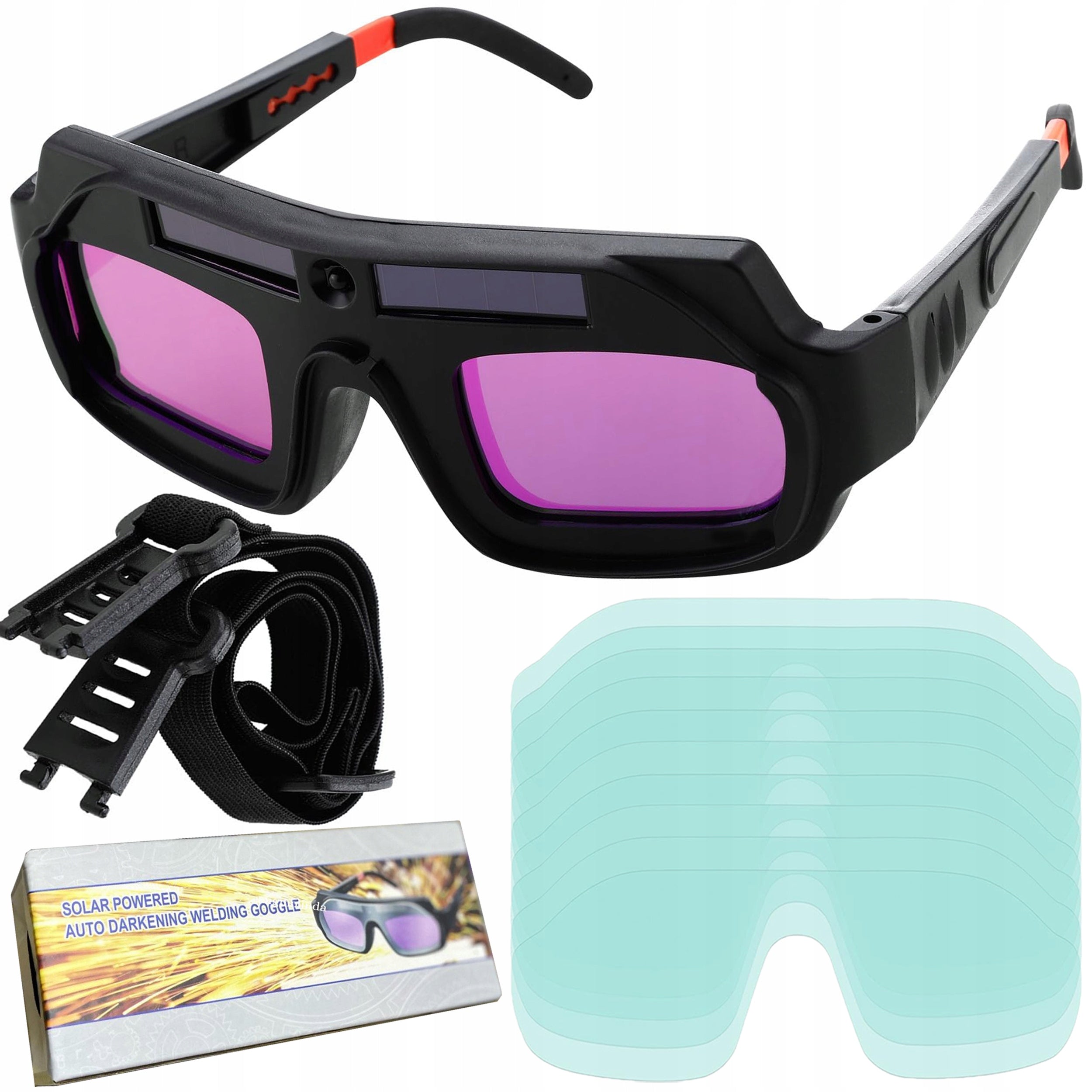 SELF-TINTING SOLAR EYE WELDING GOGGLES + 10x INTERCHANGEABLE LENSES